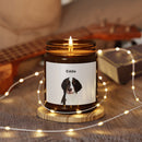 Personalized Dog Photo Soy Candle — Amber Jar Scented Candle (Custom Name)