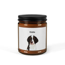 Personalized Dog Photo Soy Candle — Amber Jar Scented Candle (Custom Name)